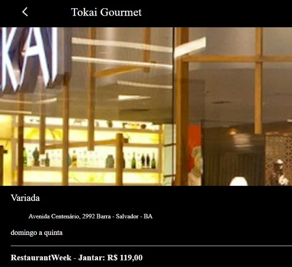 Menus do Salvador Restaurant Week 2026  por Captura de tela