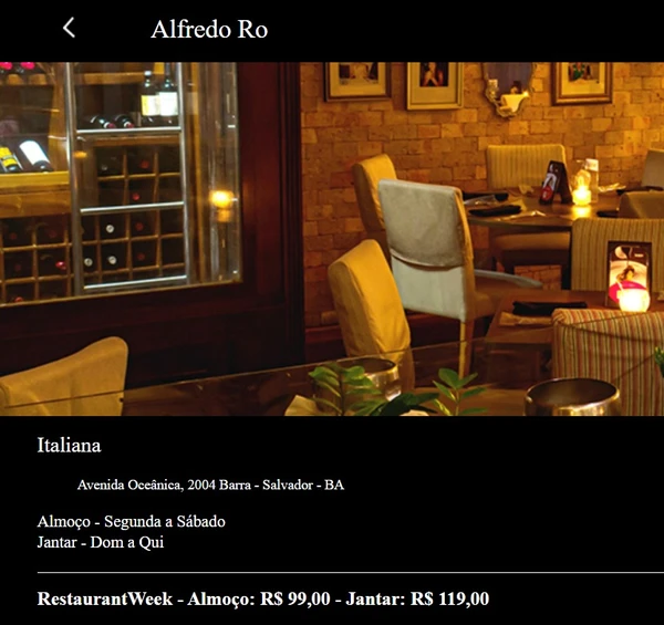 Menus do Salvador Restaurant Week 2026  por Captura de tela