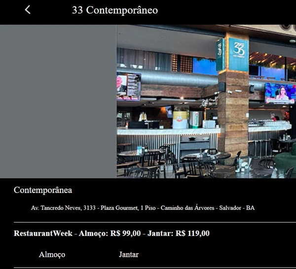 Menus do Salvador Restaurant Week 2026  por Captura de tela
