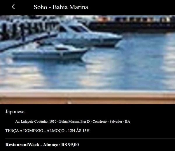 Menus do Salvador Restaurant Week 2026  por Captura de tela