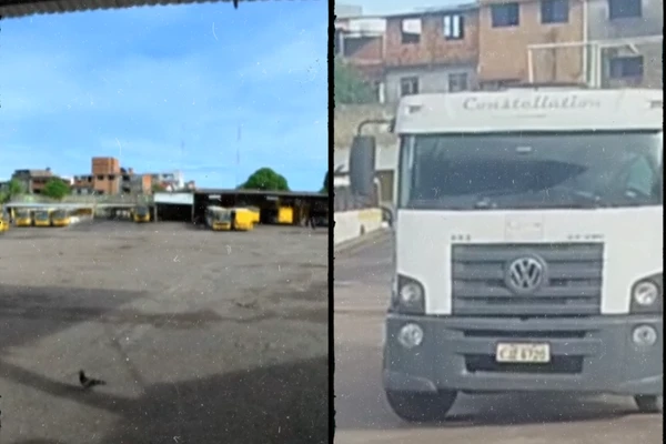Motorista em aparente surto invade garagem de ônibus em Salvador