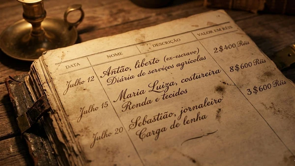 Memória e reparação: Detalhe de registros da Caixa Econômica no século XIX; MPF investiga paradeiro de poupanças feitas por escravizados que buscavam a liberdade e tenta localizar herdeiros em 2026.
