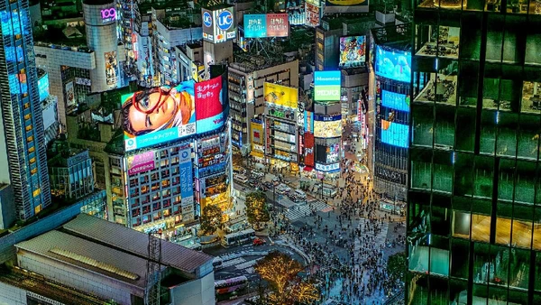 Shibuya, Japão, alta de 267% por David Kernan / Wikimedia Commons