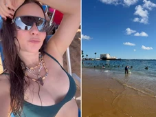 Imagem - Alessandra Negrini curte praia do Porto da Barra em Salvador