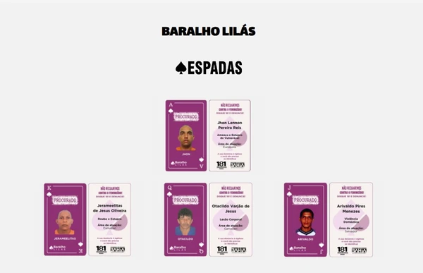 Baralho identifica principais foragidos da Bahia por Reprodução