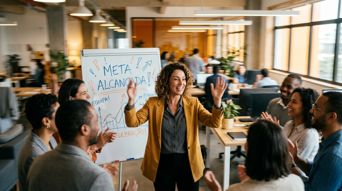 Estilo de Liderança: o líder que inspira. Leão motiva a equipe com sua paixão e coragem, guiando todos em direção ao sucesso com sua presença cativante. por Imagem gerada por IA