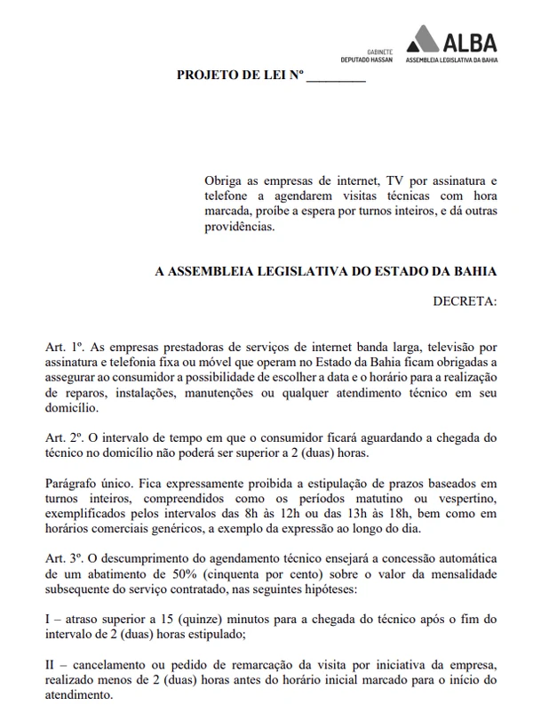 Projeto de lei em tramitação na Alba por Reprodução