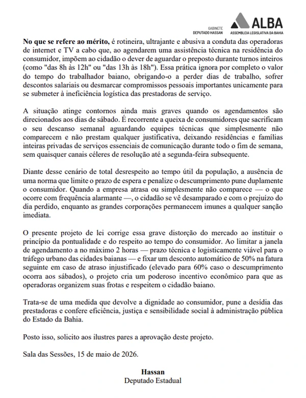 Projeto de lei em tramitação na Alba por Reprodução