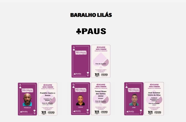 Baralho identifica principais foragidos da Bahia por Baralho identifica principais foragidos da Bahia