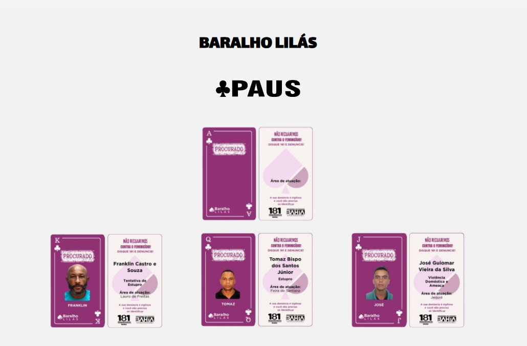 Baralho identifica principais foragidos da Bahia por Baralho identifica principais foragidos da Bahia