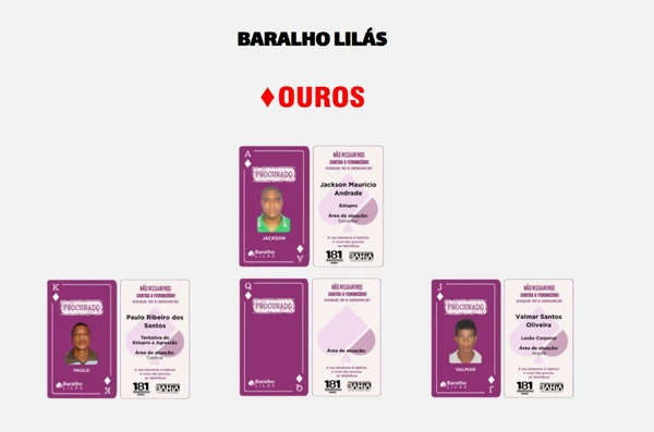 Baralho identifica principais foragidos da Bahia por Baralho identifica principais foragidos da Bahia