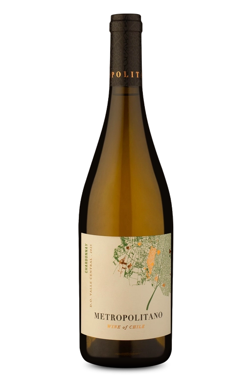 Metropolitano D.O. Valle Central Chardonnay 2025. . É considerado um vinho fácil de beber, com bom custo-benefício, e perfil descomplicado, perfeito para o dia a dia. Ideal para quem busca refrescância imediata e prazer em primeiro plano, sem a necessidade obrigatória de harmonização. por Reprodução