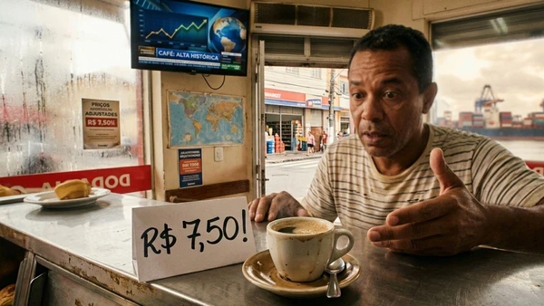 PESO NO BOLSO: O tradicional cafezinho no balcão da padaria, símbolo do cotidiano do brasileiro, reflete a escalada de preços impulsionada pela crise climática e pela forte demanda no mercado internacional