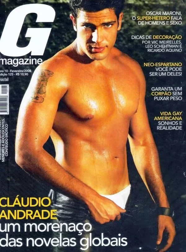 Claudio Andrade em ensaio para a "G Magazine" em 2008 por Reprodução