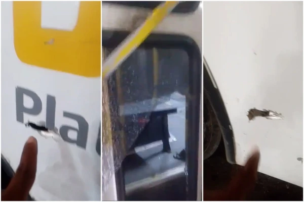 Ônibus foi atingido por tiros