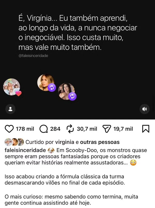 Postagem foi curtida por Virginia