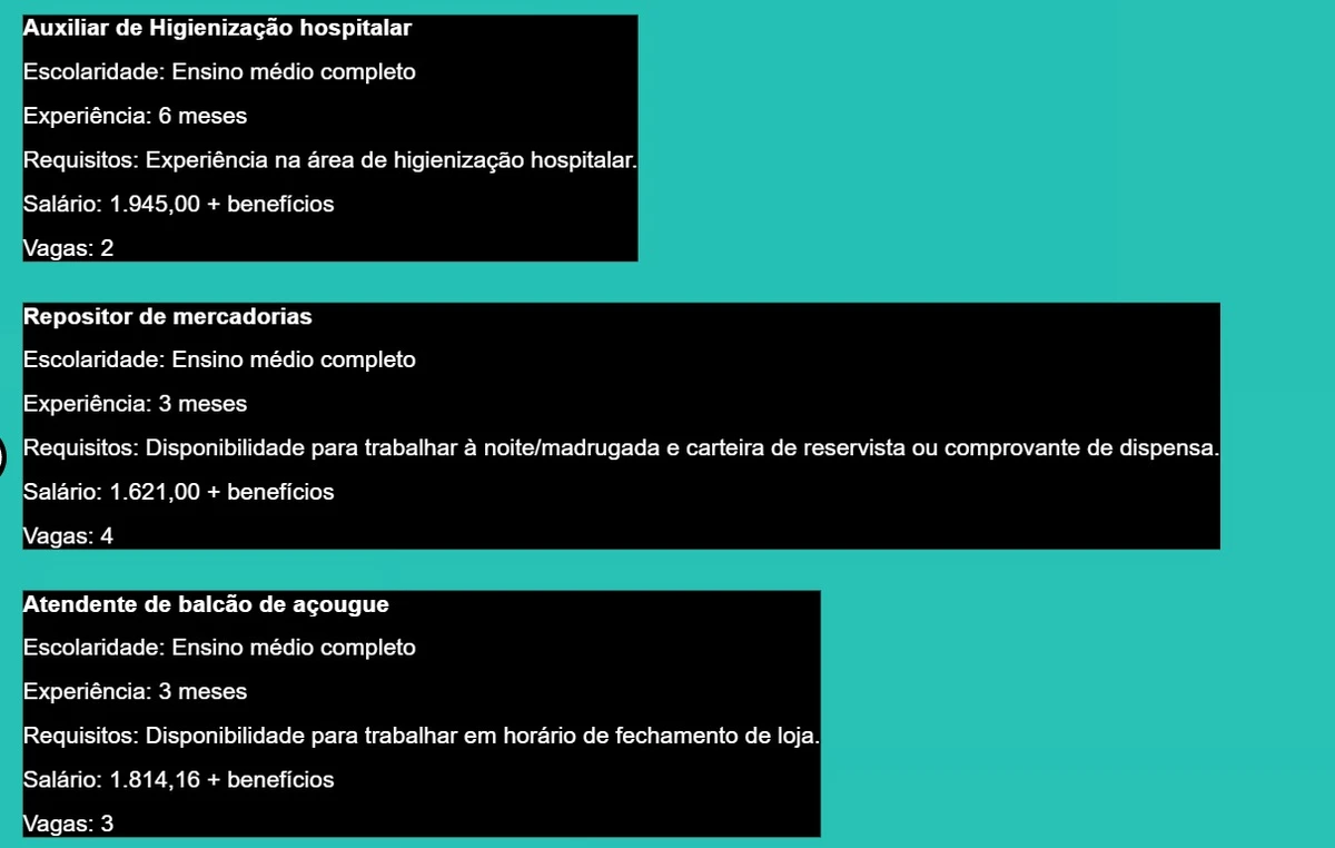 Salvador tem 302 vagas de emprego com salários de até R$ 4,1 mil nesta quarta (20) por Simm