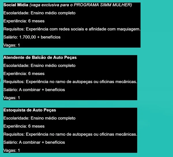 Salvador tem 302 vagas de emprego com salários de até R$ 4,1 mil nesta quarta (20) por Simm