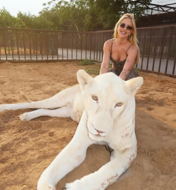 Virginia no zoológico em Dubai por Reprodução/Instagram