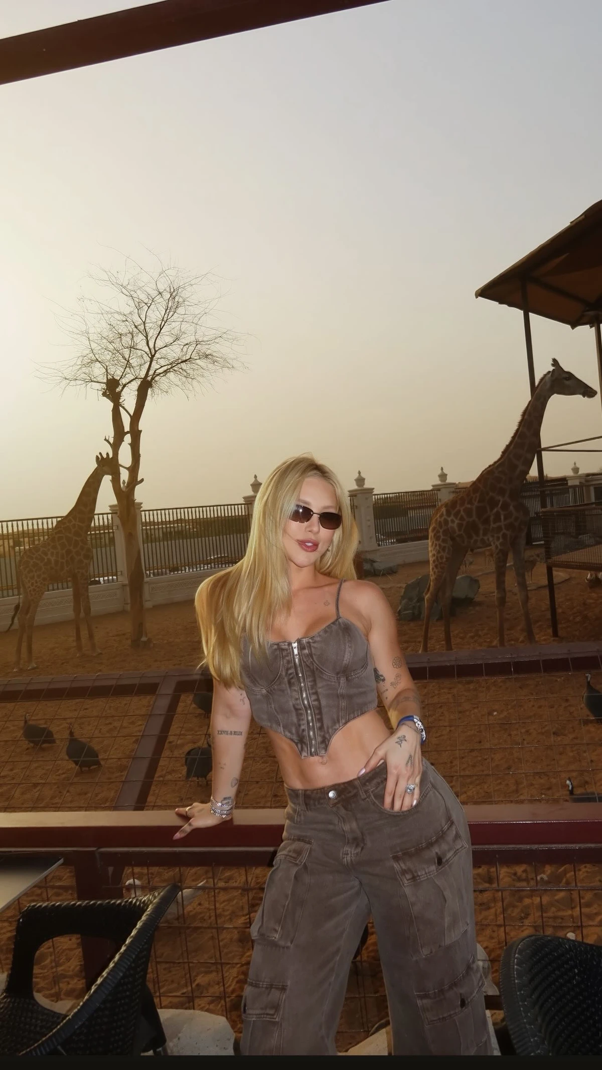 Virginia no zoológico em Dubai por Reprodução/Instagram