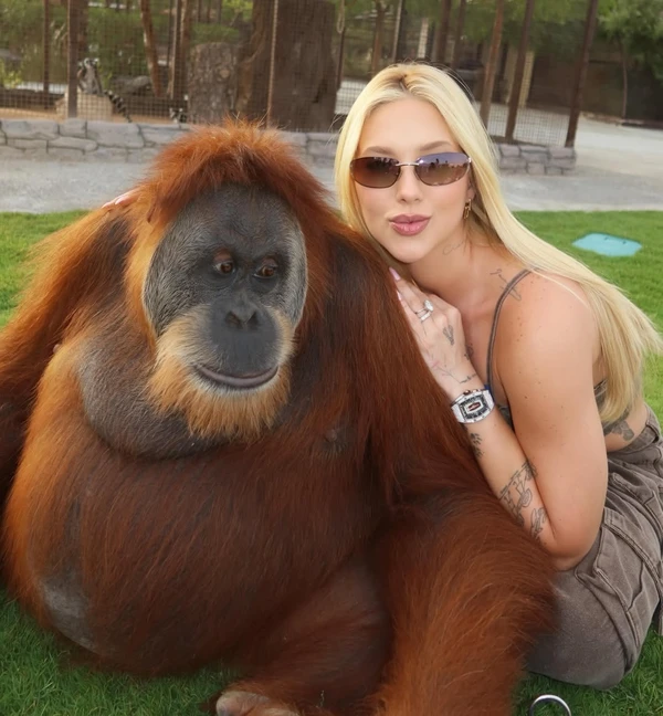 Virginia no zoológico em Dubai por Reprodução/Instagram