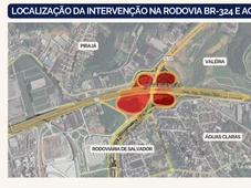 Imagem - Obras do VLT alteram tráfego na BR-324 em Salvador