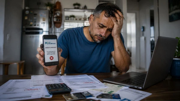 Inadimplência e renda apertada pode dificultar aprovação de crédito no Move Brasil.