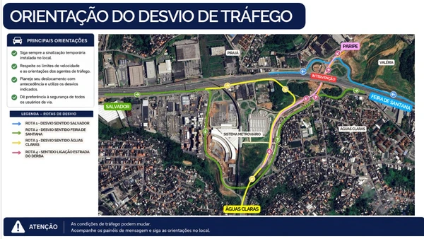 Obras do VLT alteram tráfego na BR-324 em Salvador por Divulgação/CTB