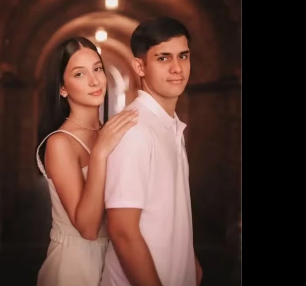 Paola Talhatelli, de 18 anos, e Mathias Ambrosini, de 20 por Reprodução