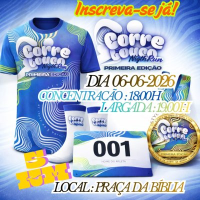 6 de junho: Corre Louco Night Run - Simões Filho. Largada às 19h, na Praça da Bíblia. Mais informações em: https://www.centraldasinscricoes.com.br/evento/corrida-corre-louco por Reprodução