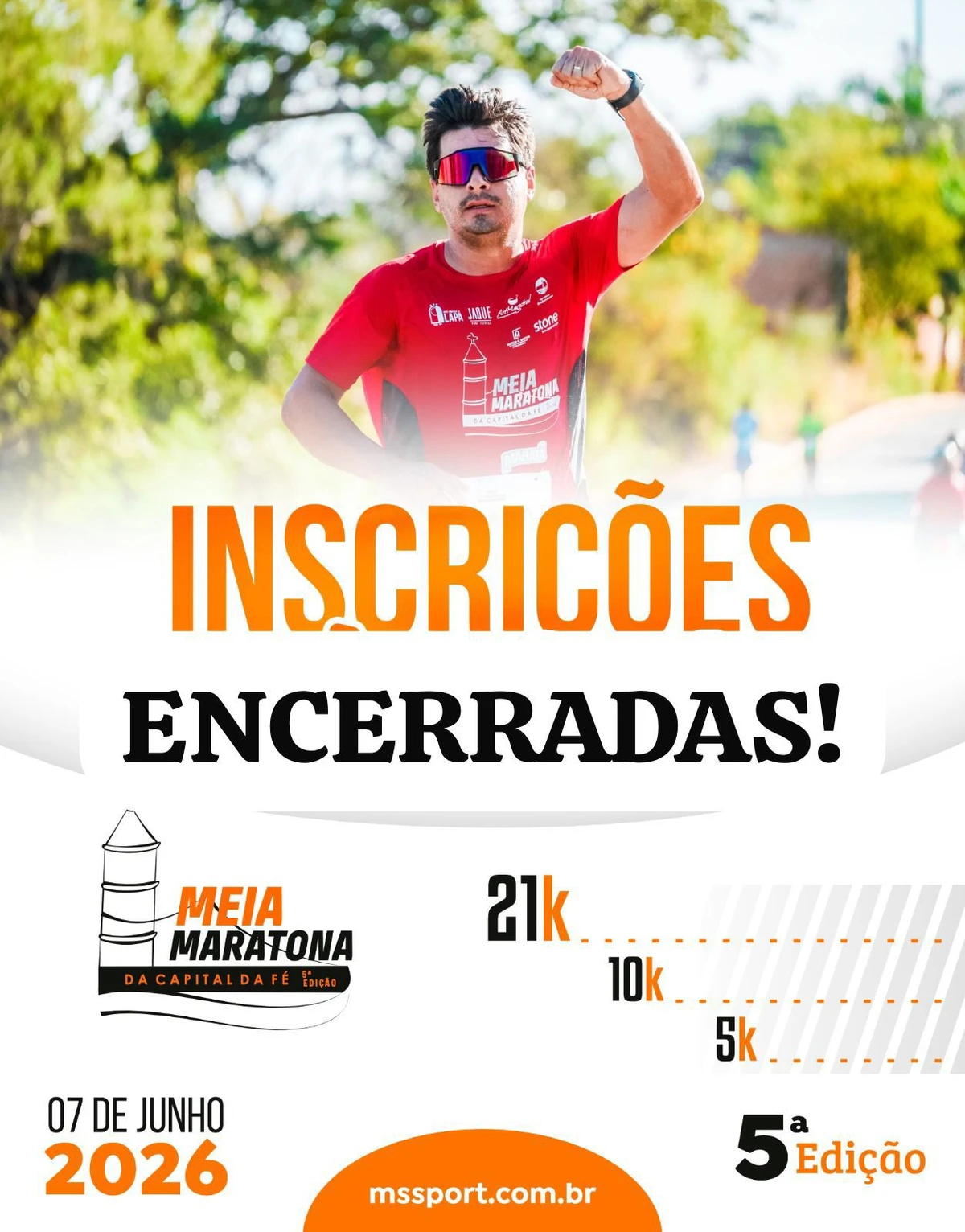 7 de junho: 5ª Meia Maratona da Capital da Fé - Bom Jesus da Lapa. Largada às 6h45. Mais informações em: https://mssport.com.br/ms-evento/5a-meia-maratona-da-capital-da-fe-07-06-2026/ por Reprodução