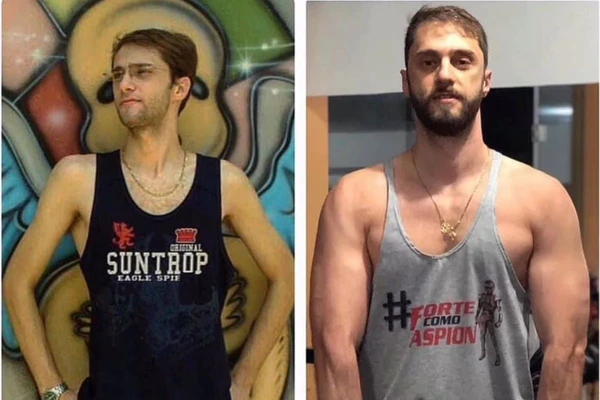 Alexandre Altoe mostra antes e depois do físico 