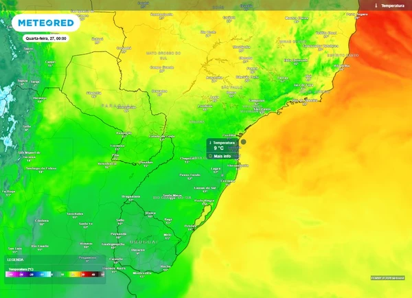 Massa de ar polar vai provocar friagem, chuva e queda de temperatura na Bahia por Meteored