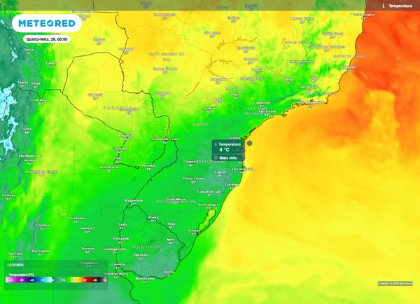 Massa de ar polar vai provocar friagem, chuva e queda de temperatura na Bahia por Meteored