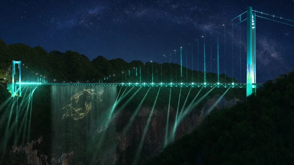 Ponte do Grande Cânion de Huajiang por Reprodução / YouTube / Suzhou Gold Ocean Co., Ltd
