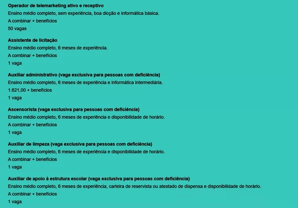 Vagas do SIMM por Reprodução