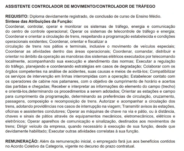 VLT abre 23 vagas de emprego para funções de nível médio; saiba como se candidatar por Edital 