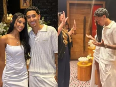Imagem - De vertido curtinho, filha de Léo Moura se casa com jogador de futebol aos 18 anos e vai morar na Ucrânia