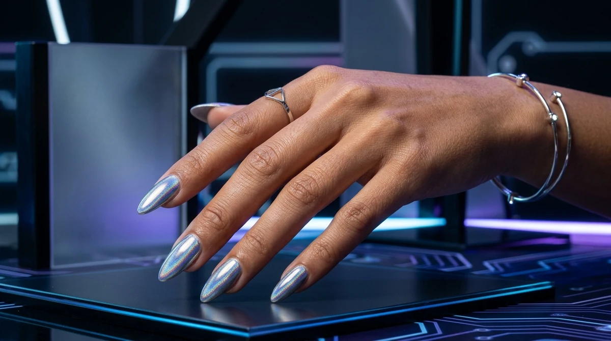 Aquário (efeito holográfico ou prata futurista): Totalmente fora do comum, inovador, tecnológico e com aquela pegada original que dita tendências por Imagem gerada por IA