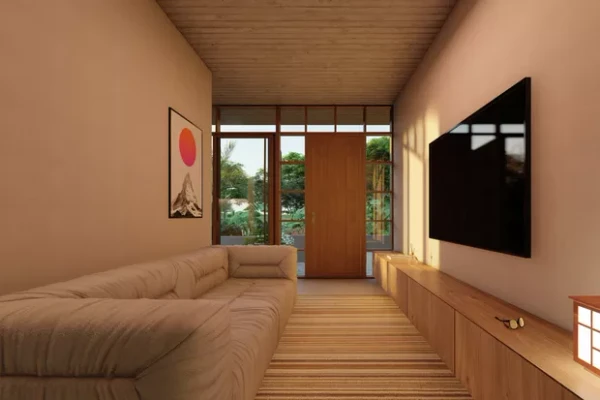 Casa de praia de Cintia Dicker e Pedro Scooby aposta em madeira, muxarabi e arquitetura sustentável na Bahia por REprodução