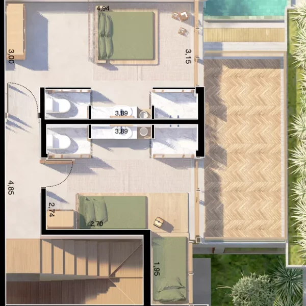 Casa de praia de Cintia Dicker e Pedro Scooby aposta em madeira, muxarabi e arquitetura sustentável na Bahia por REprodução