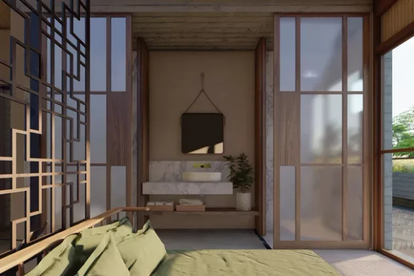 Casa de praia de Cintia Dicker e Pedro Scooby aposta em madeira, muxarabi e arquitetura sustentável na Bahia por REprodução