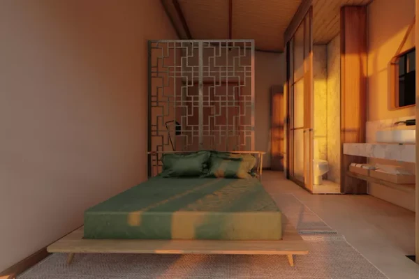 Casa de praia de Cintia Dicker e Pedro Scooby aposta em madeira, muxarabi e arquitetura sustentável na Bahia por REprodução