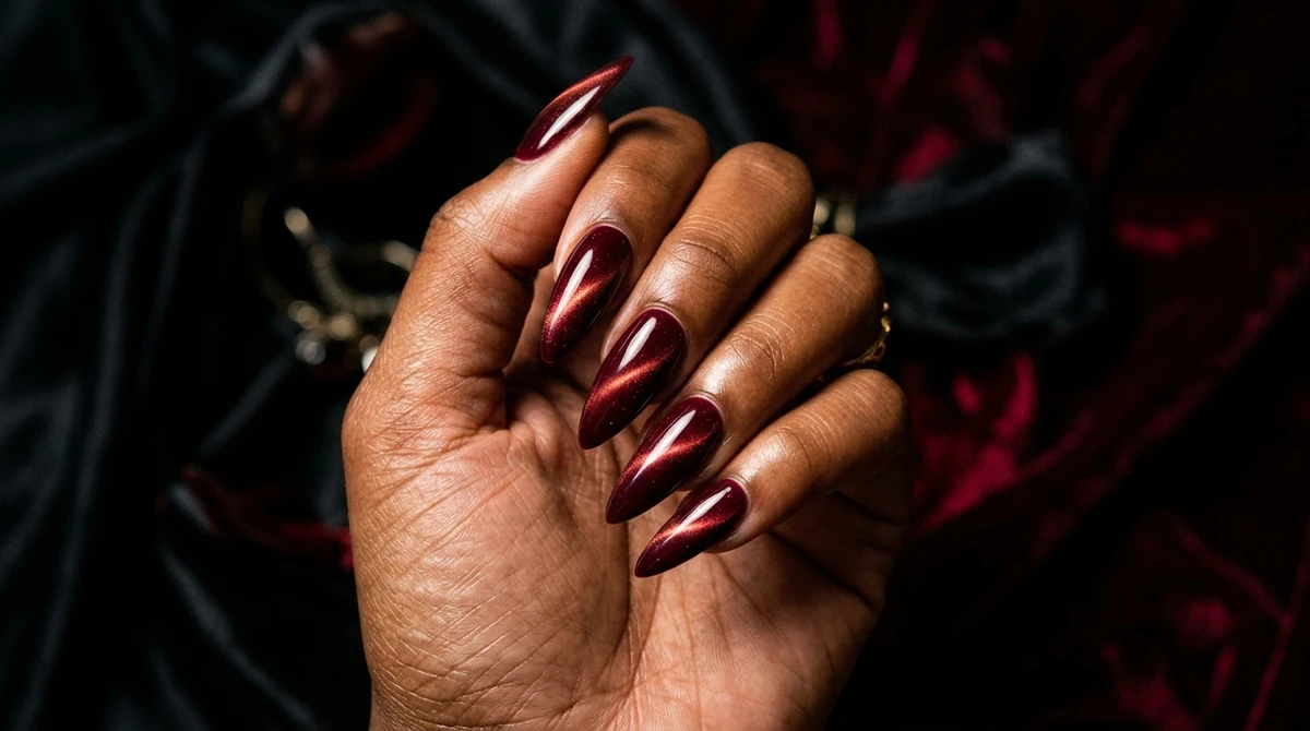 Escorpião (vinho profundo quase preto ou acabamento "cat eye"): Misterioso, magnético e com uma profundidade que exala poder e sedução por Imagem gerada por IA