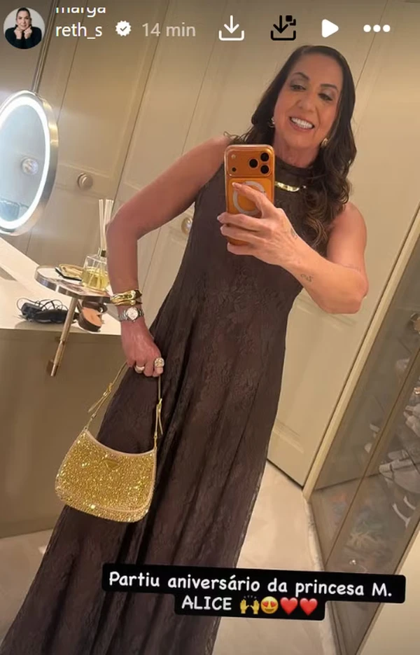 Look de Margareth Serrão para a festa de 5 anos de Maria Alice, filha de Virginia e Zé Felipe por Reprodução/Instagram