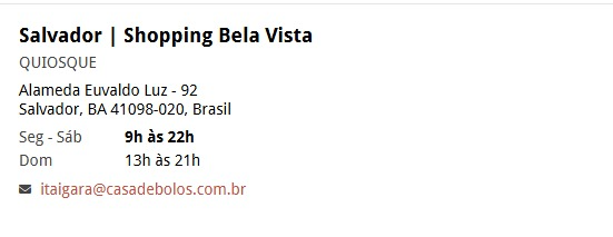 Onde encontrar Casa de Bolos em Salvador por Reprodução