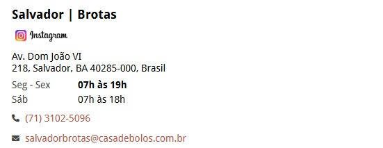 Onde encontrar Casa de Bolos em Salvador por Reprodução
