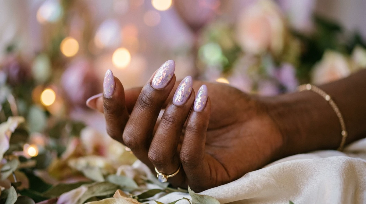 Peixes (lilás lavanda com detalhes em madrepérola ou sereismo discreto): Místico, sonhador, fluido e com um toque de fantasia bem suave por Imagem gerada por IA