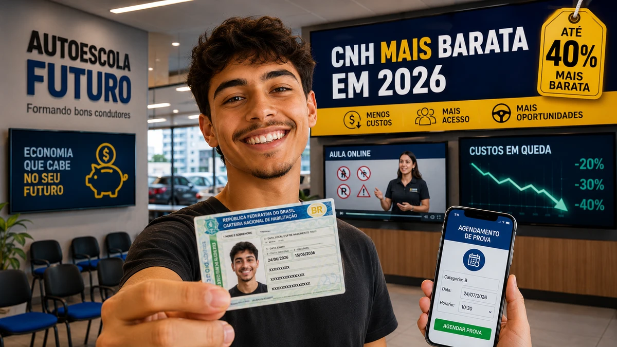 Novas regras da CNH em 2026 reduziram custos e flexibilizaram o processo da primeira habilitação, mas exames e taxas obrigatórias continuam sendo cobrados pelos Detrans.