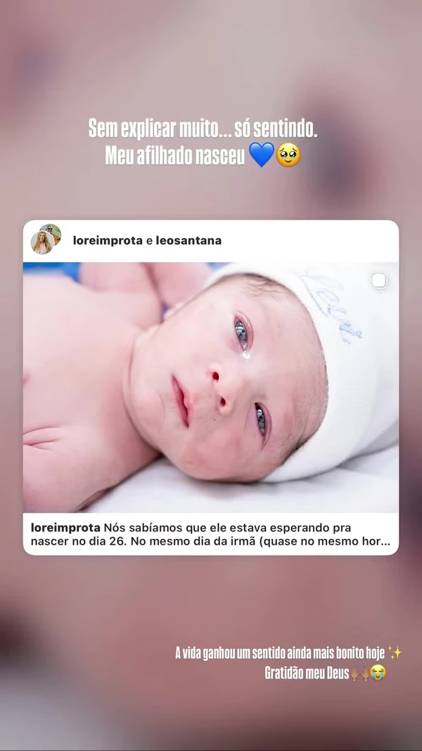 Dejane Santana, irmã de Léo Santana, celebra nascimento do sobrinho Levi por Reprodução/Instagram